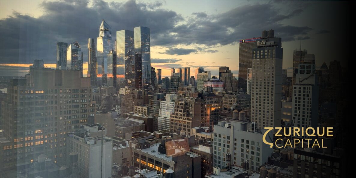 Zurique Capital logo with New York City skyline, representing AI-driven investment strategies for the S&P 500.