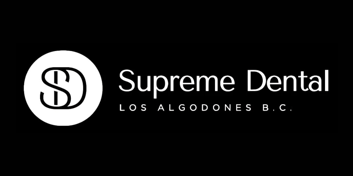 "Supreme Dental logo featuring a minimalist design with the letters 'S' and 'D' inside a circle, representing the dental clinic in Los Algodones, B.C."