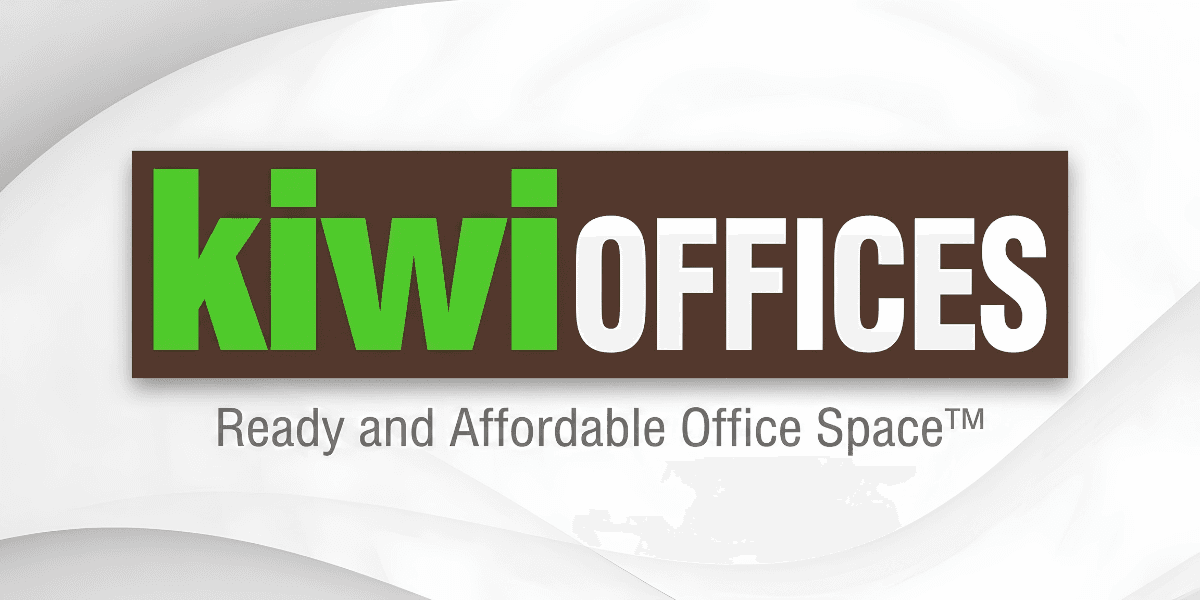 Logo of Kiwi Offices featuring the slogan "Ready and Affordable Office Space"