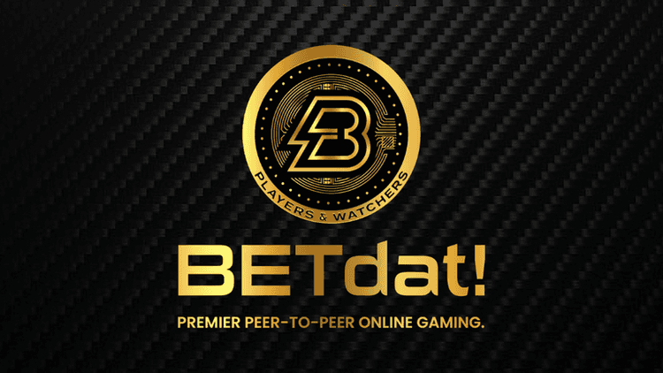 BETdat! logo with a sleek gold design and tagline for online gaming.
