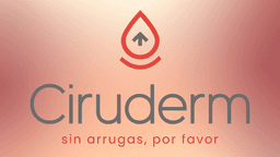 Logo for Ciruderm featuring a drop-shaped icon and the slogan about wrinkle-free skin
