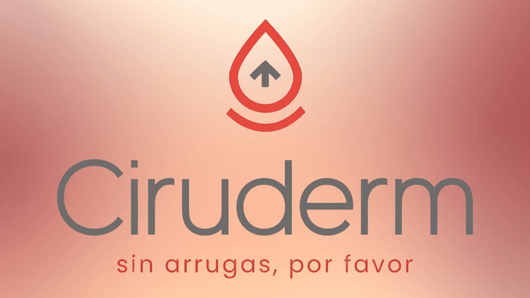 Logo for Ciruderm featuring a drop-shaped icon and the slogan about wrinkle-free skin