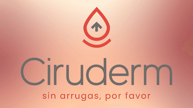 Logo for Ciruderm featuring a drop-shaped icon and the slogan about wrinkle-free skin