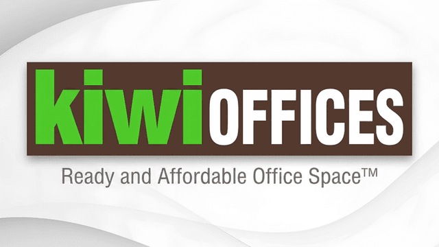 Logo of Kiwi Offices featuring the slogan "Ready and Affordable Office Space"