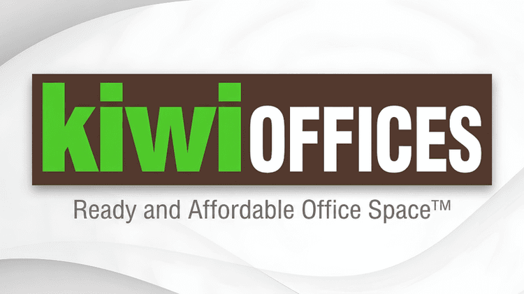 Logo of Kiwi Offices featuring the slogan "Ready and Affordable Office Space"