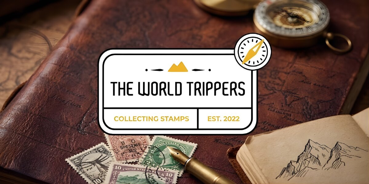Vintage travel-themed image with a leather notebook, compass, and aged stamps. 'The World Trippers' logo emphasizes adventure and exploration.