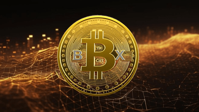 Golden Bitcoin XAI coin over a digital network background symbolizing AI-driven finance and cryptocurrency innovation.